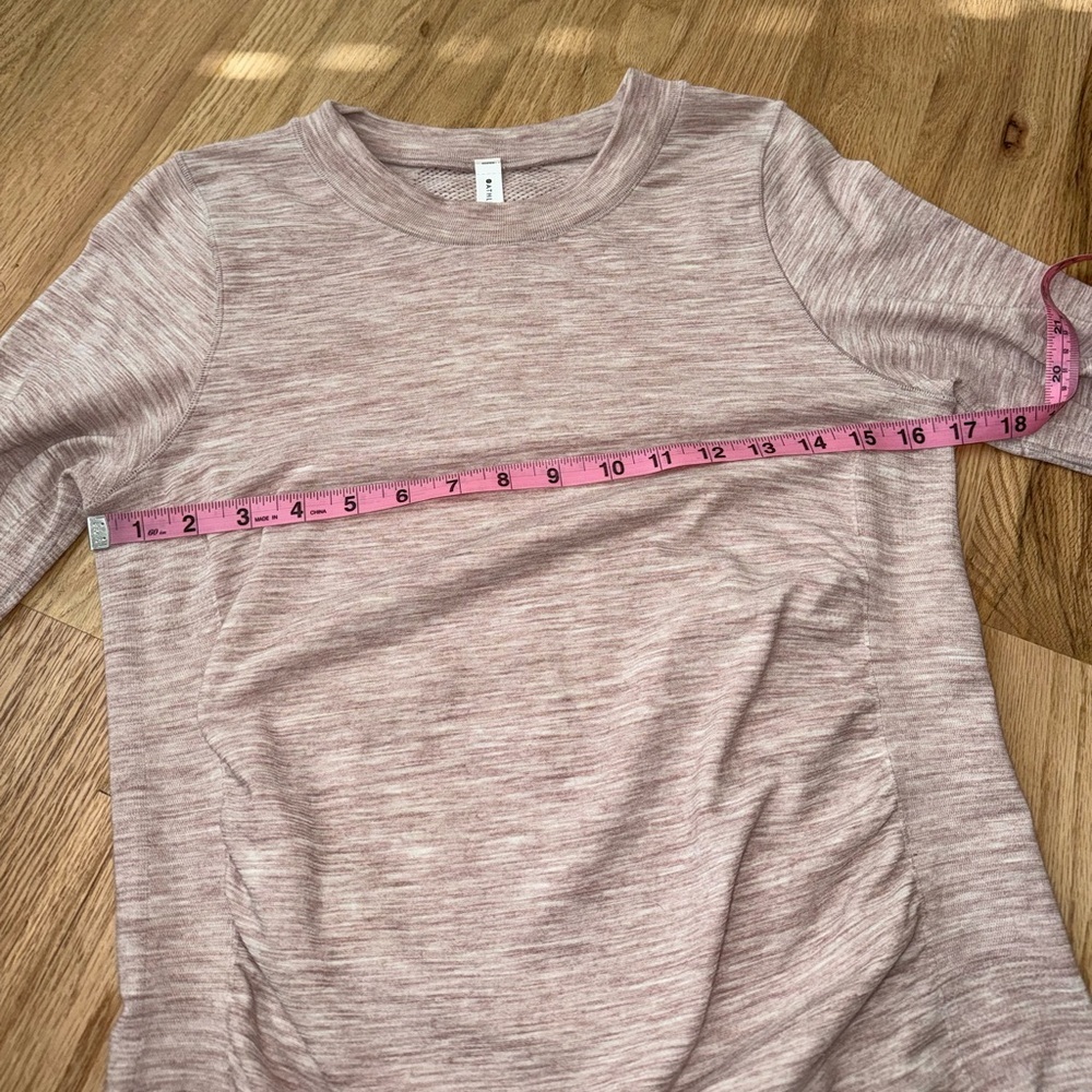 Athleta Wool Blend Foresthill Ascent Seamless Long Sleeve Top Pink Large - Picture 5 of 9